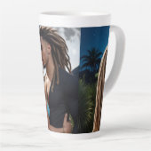 Moonlight Couple Love Mug – Romantic Digital Art  Latte Mok (Rechterhoek)