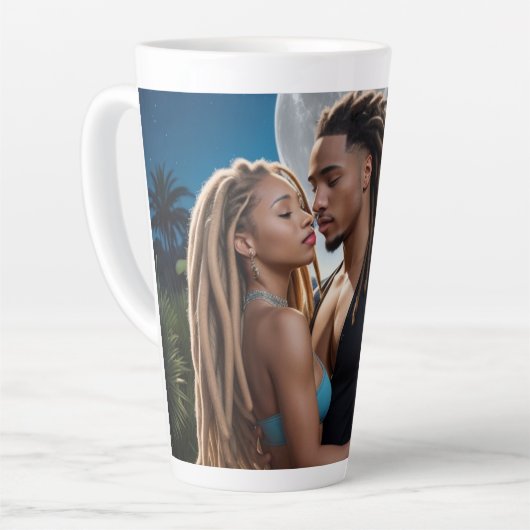 Moonlight Couple Love Mug – Romantic Digital Art  Latte Mok (Linkerhoek)