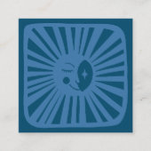 Moonlight Cute Charge Blue Social Media QR Code Vierkante Visitekaartje (Voorkant)