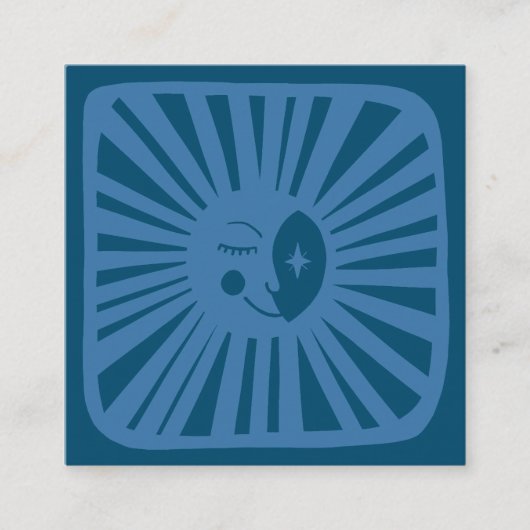 Moonlight Cute Charge Blue Social Media QR Code Vierkante Visitekaartje (Voorkant)