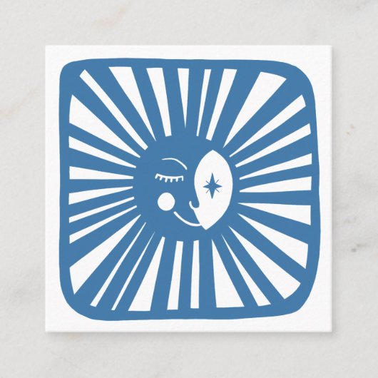 Moonlight Cute Charming Moon Social Media QR Code Vierkante Visitekaartje (Voorkant)