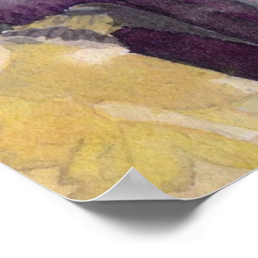 Moonlight Daffodils Waterverf Poster Afdrukken (Hoek)