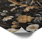 Moonlight Dark Floral Garden Midnight Forest Poster (Hoek)