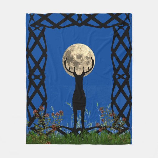 Moonlight Deer Fleece Deken (Voorkant)
