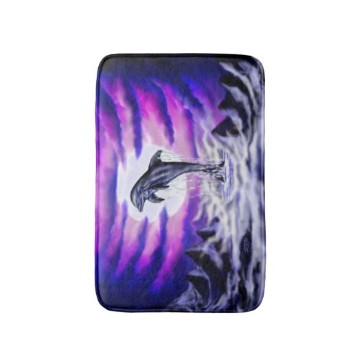 Moonlight Dolphin Badmat (Voorkant Verticaal)