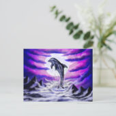Moonlight Dolphin Briefkaart (Staand voorkant)
