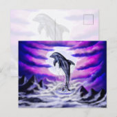 Moonlight Dolphin Briefkaart (Voorkant / Achterkant)