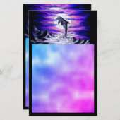 Moonlight Dolphin Briefpapier (Voorkant / Achterkant)