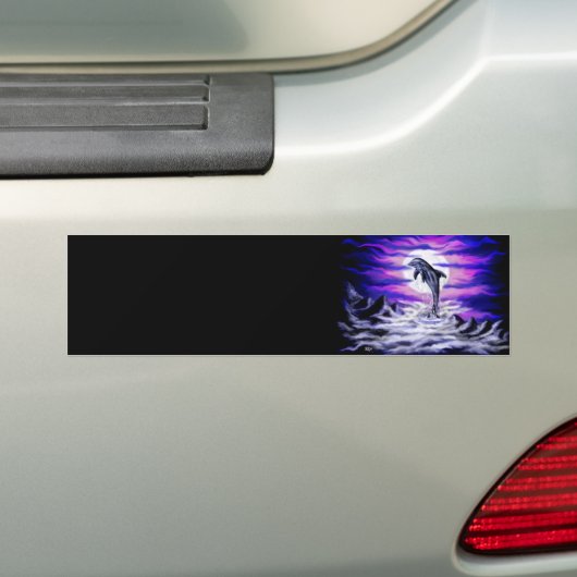 Moonlight Dolphin Bumpersticker (Op auto)