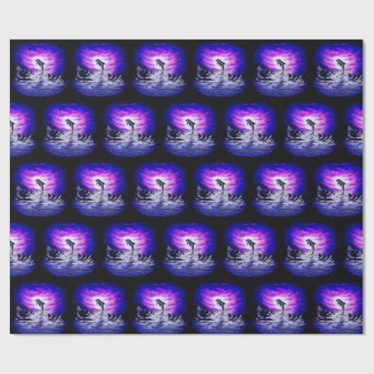 Moonlight Dolphin Cadeaupapier (Vlak)