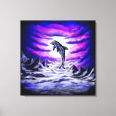 Moonlight Dolphin Canvas Afdruk (Voorkant)