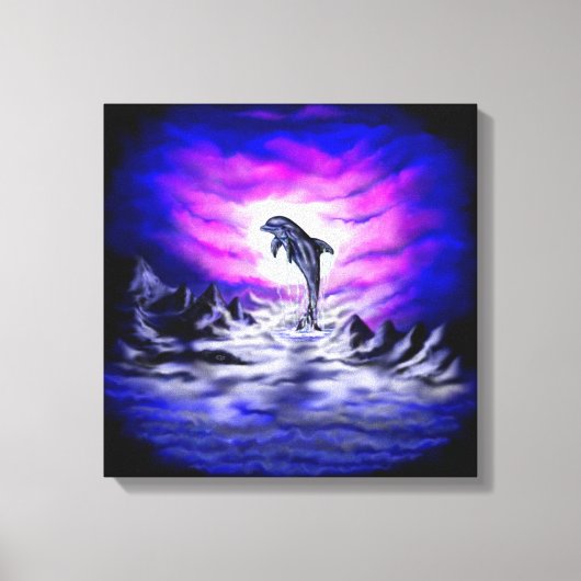 Moonlight Dolphin Canvas Afdruk (Voorkant)