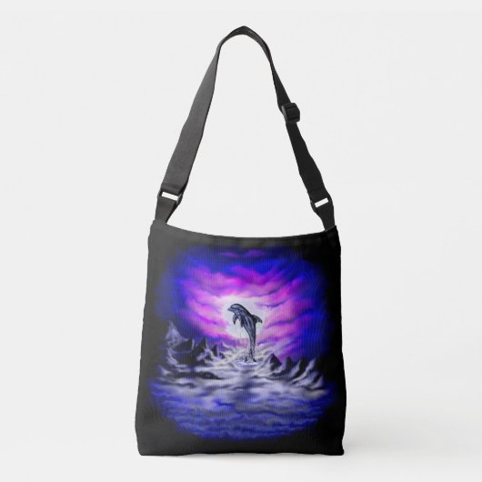 Moonlight Dolphin Crossbody Tas (Voorkant)