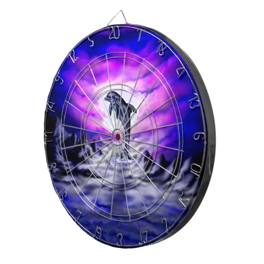 Moonlight Dolphin Dartbord (Voorkant Rechts)