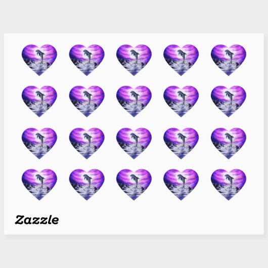 Moonlight Dolphin Hart Sticker (Vel)