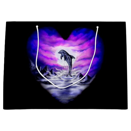 Moonlight Dolphin Heart Groot Cadeauzakje (Voorkant)