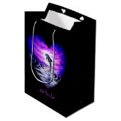 Moonlight Dolphin Heart, voeg Jouw tekst toe Medium Cadeauzakje (Voorkant Gekanteld)