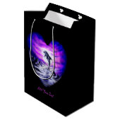 Moonlight Dolphin Heart, voeg Jouw tekst toe Medium Cadeauzakje (Achterkant Gekanteld)