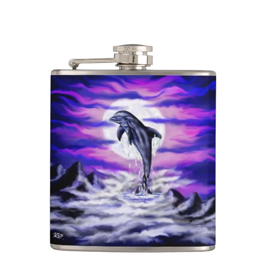 Moonlight Dolphin Heupfles (Voorkant)
