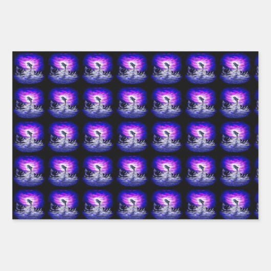 Moonlight Dolphin Inpakpapier Vel (Voorkant 3)