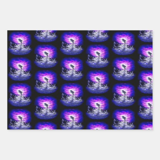 Moonlight Dolphin Inpakpapier Vel (Voorkant 2)