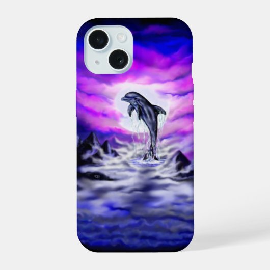 Moonlight Dolphin iPhone 15 Case (Achterkant)