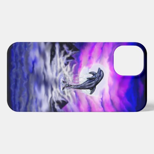 Moonlight Dolphin iPhone Hoesje (Achterkant horizontaal)