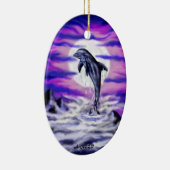 Moonlight Dolphin Keramisch Ornament (Rechts)