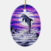 Moonlight Dolphin Keramisch Ornament (Voorkant)