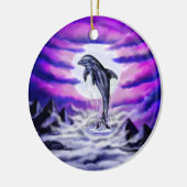 Moonlight Dolphin Keramisch Ornament (Links)