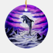 Moonlight Dolphin Keramisch Ornament (Achterkant)