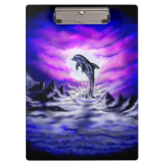 Moonlight Dolphin Klembord (Voorkant)