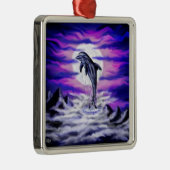 Moonlight Dolphin Metalen Ornament (Rechts)