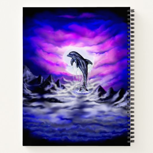 Moonlight Dolphin Notitieboek (Achterkant)