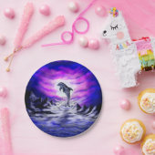 Moonlight Dolphin Papieren Bordje (Feest)