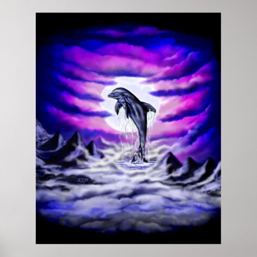 Moonlight Dolphin Poster (Voorkant)