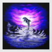 Moonlight Dolphin Raamsticker (Vel)