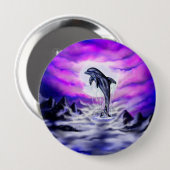Moonlight Dolphin Ronde Button 4,0 Cm (Voorkant /achterkant)