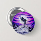 Moonlight Dolphin Ronde Button 5,7 Cm (Voorkant /achterkant)
