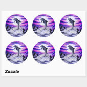 Moonlight Dolphin Ronde Sticker (Vel)