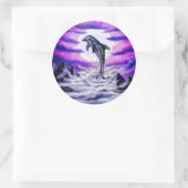 Moonlight Dolphin Ronde Sticker (Tas)