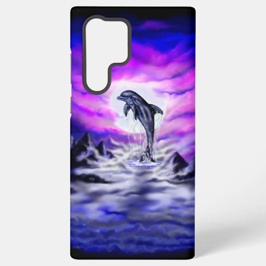 Moonlight Dolphin Samsung Galaxy Hoesje (Achterkant)