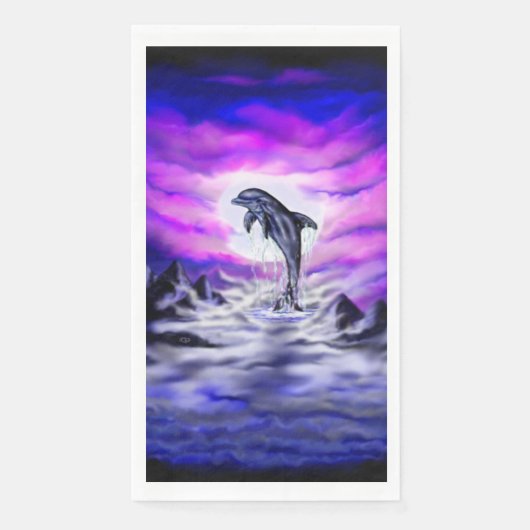 Moonlight Dolphin Servet (Voorkant)