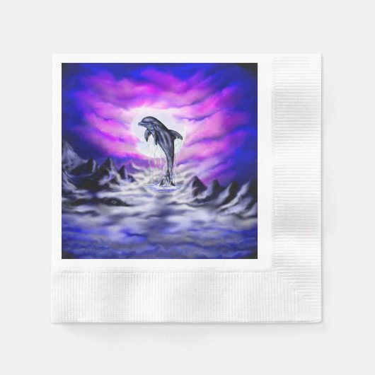 Moonlight Dolphin Servet (Voorkant)