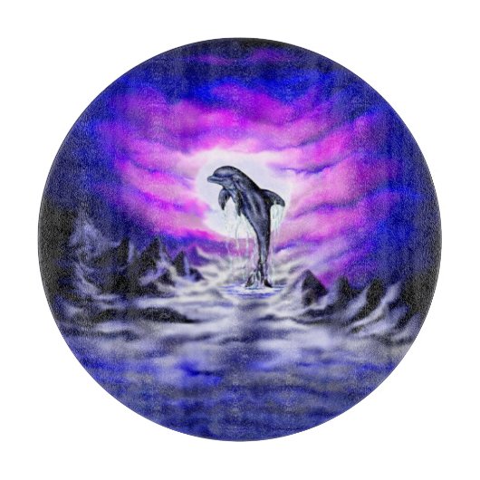 Moonlight Dolphin Snijplank (Voorkant)