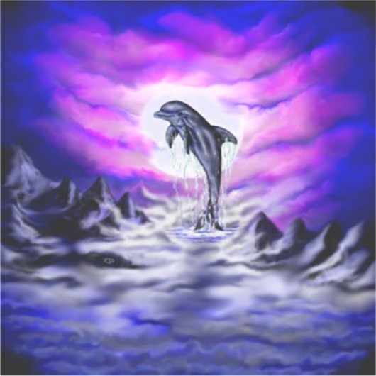 Moonlight Dolphin Sticker (Voorkant)