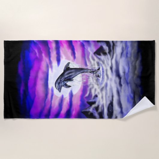 Moonlight Dolphin Strandlaken (Voorkant)