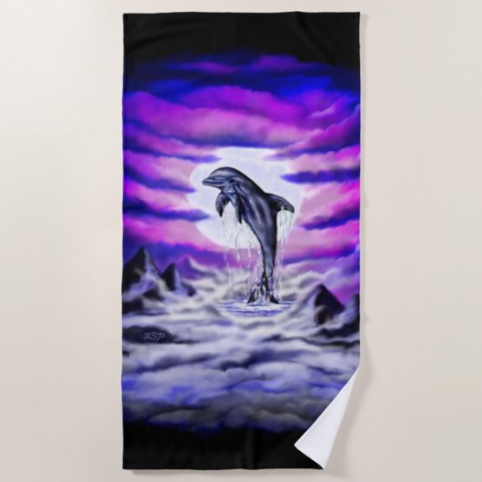 Moonlight Dolphin Strandlaken (Voorkant)