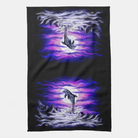 Moonlight Dolphin Theedoek (Verticaal)