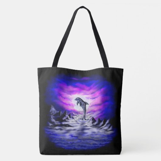 Moonlight Dolphin Tote Bag (Achterkant)